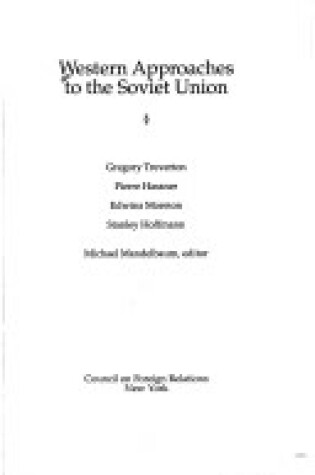 Cover of Western Approaches to the Soviet Union