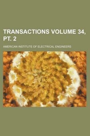 Cover of Transactions Volume 34, PT. 2