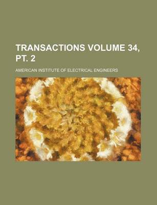 Book cover for Transactions Volume 34, PT. 2