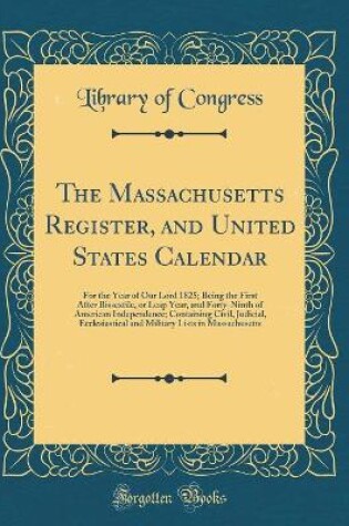 Cover of The Massachusetts Register, and United States Calendar