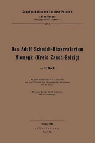 Cover of Das Adolf Schmidt-Observatorium Niemegk (Kreis Zauch-Belzig)