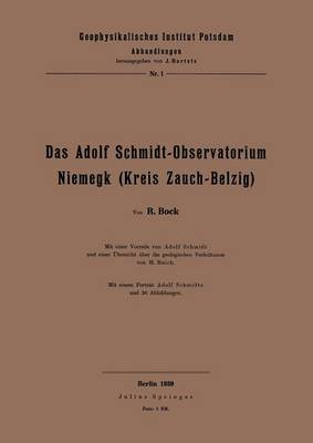Book cover for Das Adolf Schmidt-Observatorium Niemegk (Kreis Zauch-Belzig)