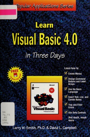 Cover of Learn Visual Basic 4.0 in 3 Days