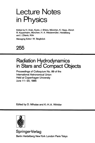 Cover of Radiation Hydrodynamics in Stars an