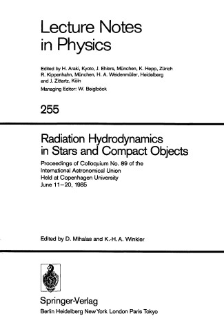 Book cover for Radiation Hydrodynamics in Stars an