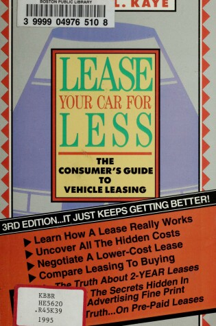 Cover of Lease Your Car for Less (3e)