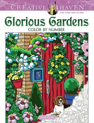 Book cover for Creative Haven Glorious Gardens Color by Number Coloring Book