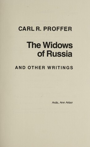 Book cover for The Widows of Russia and Other Writings