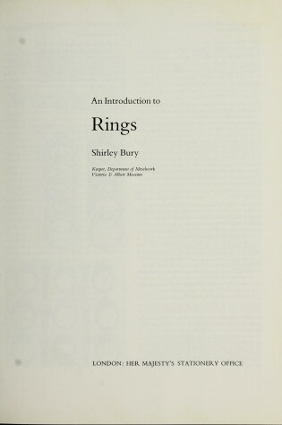 Cover of An Introduction to Rings