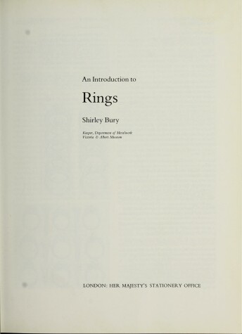 Book cover for An Introduction to Rings