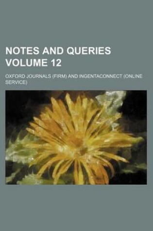 Cover of Notes and Queries Volume 12