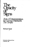 Book cover for The Opacity of Signs