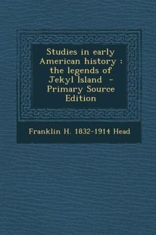 Cover of Studies in Early American History