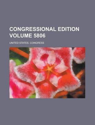 Book cover for Congressional Edition Volume 5806