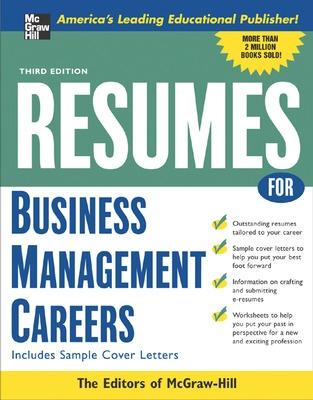 Book cover for Resumes for Business Management Careers