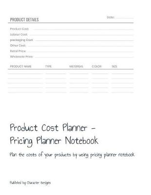 Book cover for Product Cost Planner - Pricing Planner Notebook