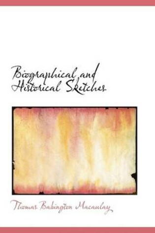 Cover of Biographical and Historical Sketches