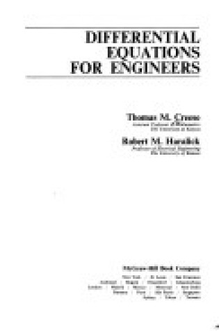 Cover of Differential Equations for Engineers