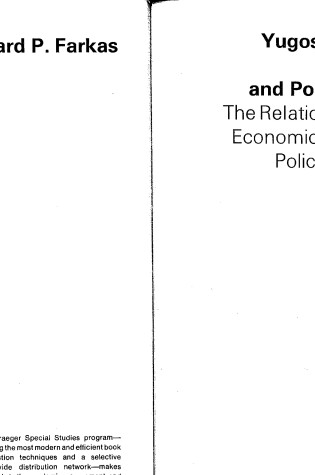 Cover of Yugoslav Economic Development and Political Change