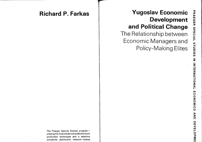 Book cover for Yugoslav Economic Development and Political Change