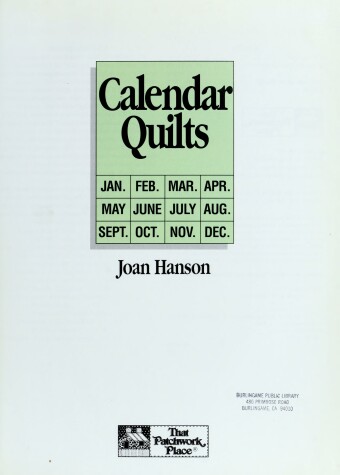 Book cover for Calendar Quilts