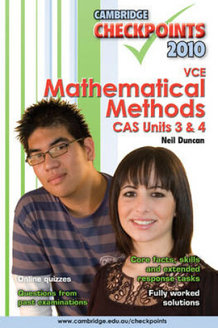 Cover of Cambridge Checkpoints VCE Mathematical Methods CAS Units 3 and 4 2010