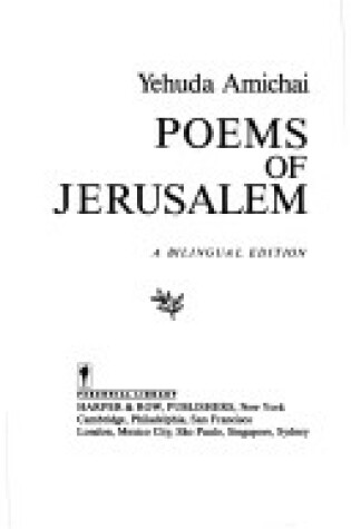 Cover of Poems of Jerusalem