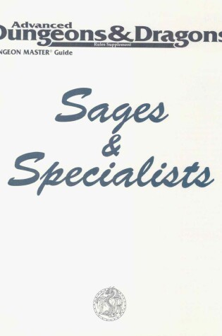 Cover of Sages and Specialists