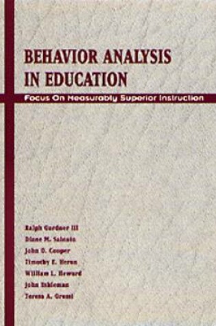 Cover of Behavior Analysis in Education