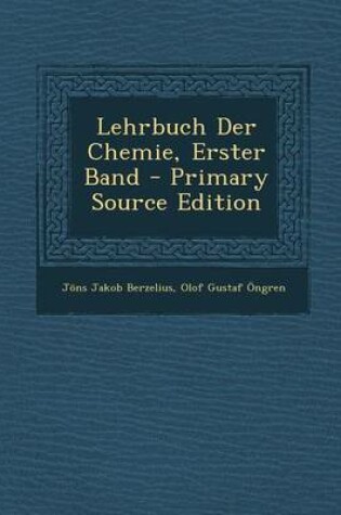 Cover of Lehrbuch Der Chemie, Erster Band