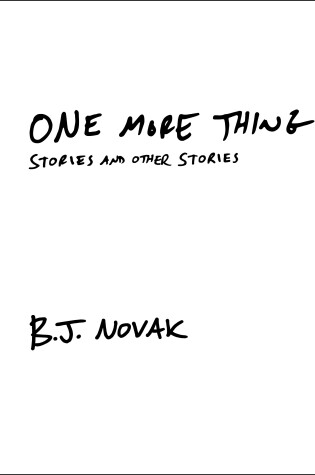 Cover of One More Thing