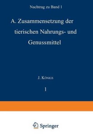 Cover of Chemie der menschlichen Nahrungs- und Genussmittel