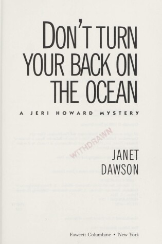 Cover of Don't Turn Your Back on the Ocean