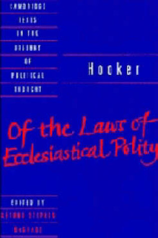 Cover of Hooker: Of the Laws of Ecclesiastical Polity