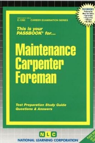 Cover of Maintenance Carpenter Foreman