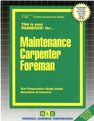 Book cover for Maintenance Carpenter Foreman