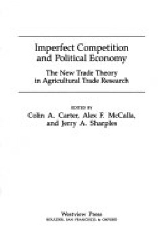 Cover of Imperfect Competition And Political Economy