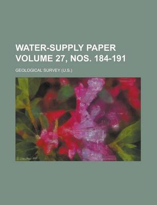 Book cover for Water-Supply Paper Volume 27, Nos. 184-191