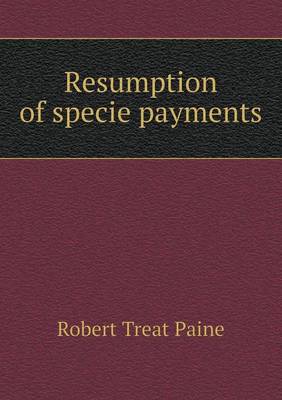 Book cover for Resumption of specie payments