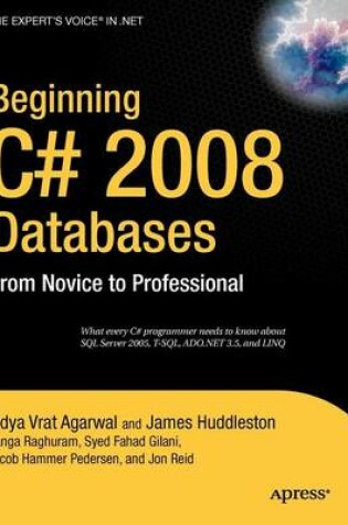 Cover of Beginning C# 2008 Databases: From Novice to Professional