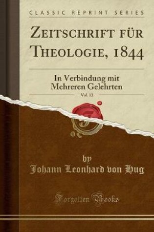 Cover of Zeitschrift Für Theologie, 1844, Vol. 12