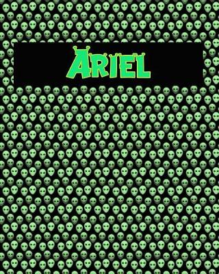 Book cover for 120 Page Handwriting Practice Book with Green Alien Cover Ariel