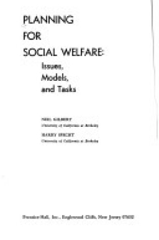 Cover of Planning for Social Welfare