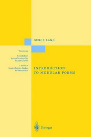 Cover of Introduction to Modular Forms
