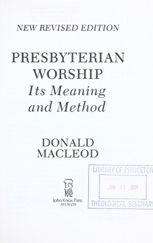 Book cover for Presbyterian Worship