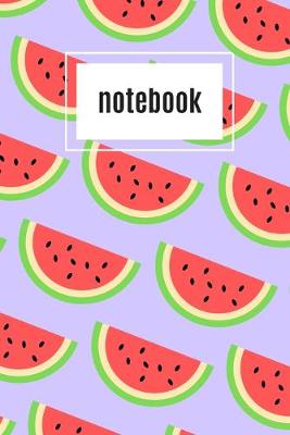 Book cover for Watermelon print purple notebook