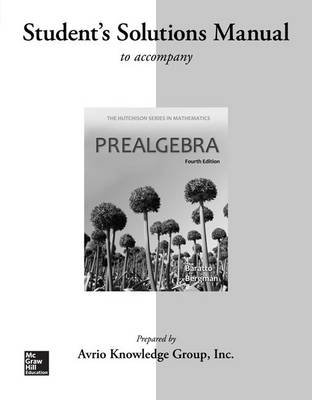 Book cover for Student Solutions Manual for Prealgebra