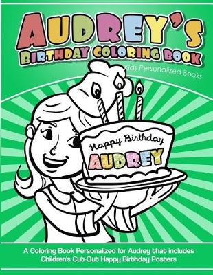 Book cover for Audrey's Birthday Coloring Book Kids Personalized Books
