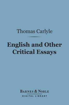 Book cover for English and Other Critical Essays (Barnes & Noble Digital Library)