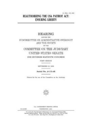 Cover of Reauthorizing the USA PATRIOT Act
